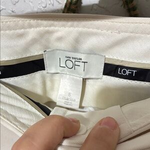 Ann Taylor LOFT Cream Lined Pant
